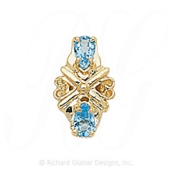 GS191 BT - 14 Karat Gold Blue Topaz Slide 